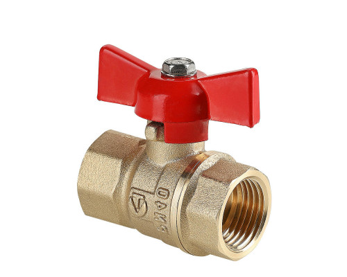 Кран шаровой Valtec СТАНДАРТ VT.122.GN.05 3/4″ ДУ-20 PN-40 муфтовый, полнопроходной, присоединение внутренняя/внутренняя резьба, управление ручка-бабочка, латунный