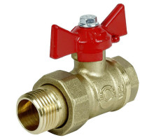 Кран шаровой VALFEX 11Б27фт1М OPTIMА VF.227.L0B1 1/2″ ДУ-15 PN-25 полнопроходной муфтовый, латунный, внутренняя резьба/американка, управление ручка-бабочка