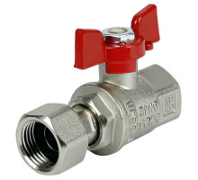 Кран шаровой VALFEX Premium VF.241.NB1 1/2″ ДУ-15 PN-50 полнопроходной муфтовый, латунный, внутренняя резьба/накидная гайка, управление ручка-бабочка