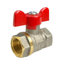 Кран шаровой 11б27фт1М VALFEX 1/2″ ДУ-15 PN-40 полнопроходной, никелированный, внутренняя резьба, ручка-бабочка (VF.217.NB1.012)