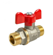 Кран шаровой 11б27фт1М VALFEX 1/2″ ДУ-15 PN-40 полнопроходной, никелированный, наружная резьба, ручка-бабочка (VF.219.NB1.012)
