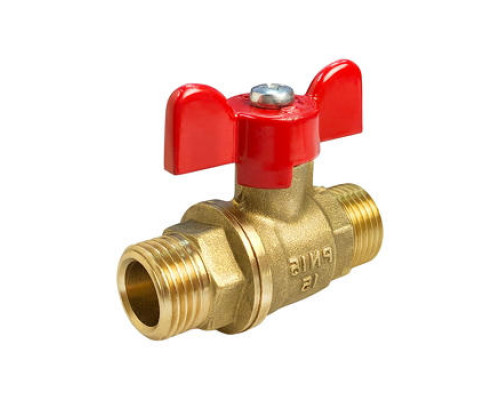 Кран шаровой 11б27фт1М VALFEX 1/2″ ДУ-15 PN-16 полнопроходной, латунный, наружная резьба, ручка-бабочка (VF.219.LB1.012)