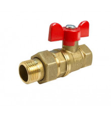 Кран шаровой 11б27фт1М VALFEX 1/2″ ДУ-15 PN-40 полнопроходной, латунный, внутренняя резьба/″американка″, ручка-бабочка (VF.227.LB1.012)