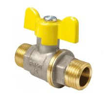 Кран шаровой газовый Valfex VF.279 11б27фтм 1/2″ ДУ-15 PN-40 полнопроходной, никелированный, наружная-наружная резьба, ручка-бабочка