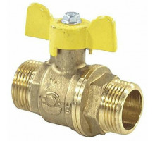 Кран шаровой газовый Valfex VF.279 11б27фтм 3/4″ ДУ-20 PN-40 полнопроходной, латунный, наружная-наружная резьба, ручка-бабочка
