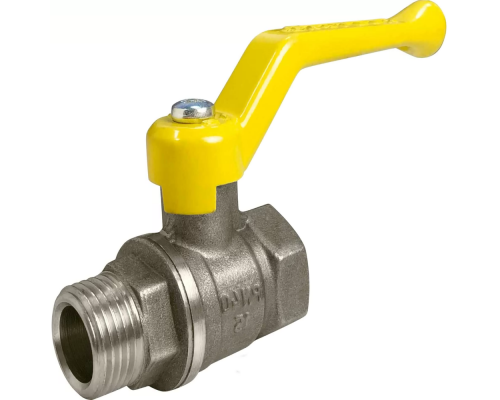Кран шаровой газовый Valfex VF.272 11Б27фтМ 3/4″ ДУ-20 PN-40 полнопроходной, никелированный, внутренняя-наружная резьба, ручка-рычаг