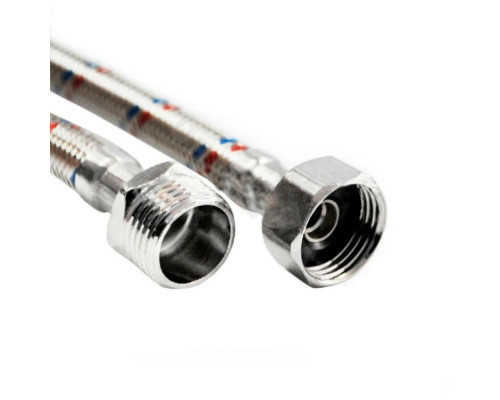 Гибкая подводка для воды VALFEX В-Н М1/2″-Н1/2″ L=1.8м оплетка нержавеющая сталь, накидная гайка/штуцер