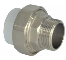 Муфта PP-R комбинированная Valfex Dn20х1/2″ разъемная ,усиленная , серая, НР