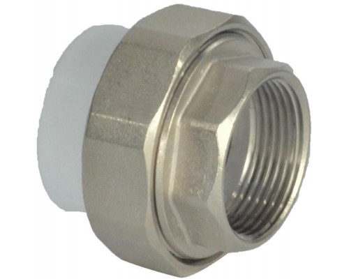Муфта PP-R комбинированная Valfex Dn20х1/2″ разъемная ,усиленная , серая, ВР