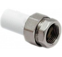 Муфта PP-R комбинированная трубная Valfex Dn20х3/4″ Ру- 25 разъемная, белая , внутренняя резьба