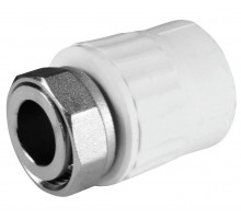 Муфта комбинированная PP-R VALFEX Dn32х1 1/4″ белая с накидной гайкой