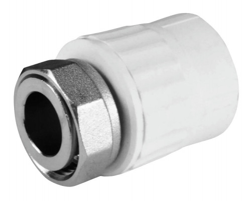 Муфта PP-R комбинированная Valfex Dn25х1/2″ белая с накидной гайкой