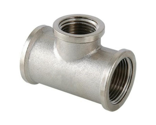 Тройник переходной VALFEX VF.750.N.100.034.100 1″х3/4″х1″ ДУ-25х20х25 Ру-40 латунный никелированный внутренняя резьба