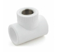 Тройник полипропиленовый комбинированный VALFEX PRO Dn20x1/2″ Ру-25, внутренняя резьба, цвет белый