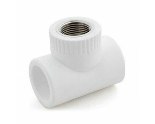 Тройник полипропиленовый комбинированный VALFEX PRO Dn20x1/2″ Ру-25, внутренняя резьба, цвет белый
