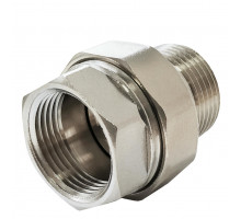 Соединитель Valfex VF.340.N 3/4″ ДУ-20 латунь никелированная, американка, прямой, внутренняя/наружная резьба