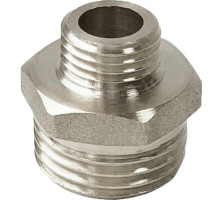 Ниппель переходной VALFEX VF.580.N.112.012 1 1/2″x1/2″ ДУ-40x15 Ру-40 латунь никелированная, наружная резьба