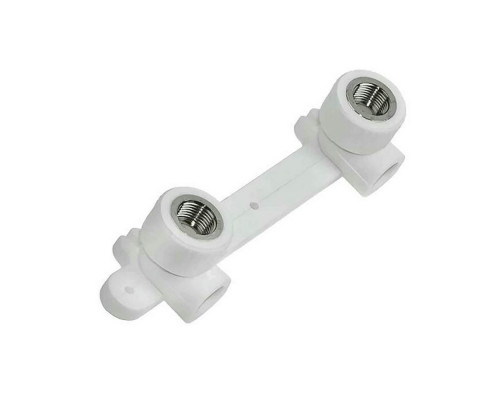 Планка монтажная VALFEX PRO 1/2" Dn20 Ру-25 под смеситель, корпус - полипропилен PP-R, присоединение - внутренняя резьба/внутренняя сварка, цвет - белый