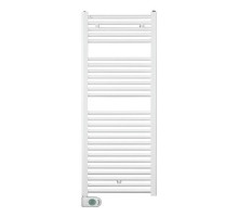 Полотенцесушитель электрический Zehnder Aura лесенка, стальной, настенный, 500х1226 мм, мощность 500 Вт, белый глянцевый