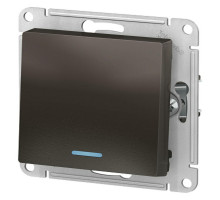 Выключатель одноклавишный Systeme Electric AtlasDesign скрытой установки, с подсветкой, номинальный ток - 10 А, степень защиты IP20, цвет - мокко