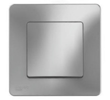 Выключатель одноклавишный Systeme Electric BLANCA скрытой установки с изолирующей пластиной, номинальный ток - 10 А, степень защиты IP20, цвет - алюминий