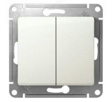 Выключатель двухклавишный Systeme Electric Glossa скрытой установки, номинальный ток - 10 А, степень защиты IP20, цвет - перламутр