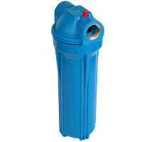 Фильтр магистральный Акватек AT-FMB 1/2″ Ду-15 Ру-6 для холодной воды, без картриджа, непрозрачный синий корпус 10″, присоединение - ВР