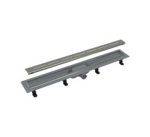 Лоток душевой Alca Plast APZ18-950M Ду-40 950х60мм с гидрозатвором и механическим сухим затвором, решетка нержавеющая сталь, горизонтальный выпуск