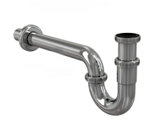Сифон для биде Alca Plast 1 1/4"x32 A45E трубный, с прямой трубкой, без выпуска, материал - хромированная латунь