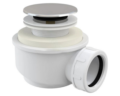 Сифон для поддона душевого Alca Plast A476 1 1/2″x50/40 со сливным клапаном с системой закрытия "клик-клак"