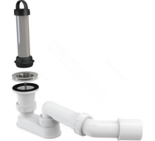 Сифон для поддона душевого Alca Plast 1 1/2″x50/40 A462-50 плоский, с переходной трубкой 45°, выпуск с нержавеющей решеткой