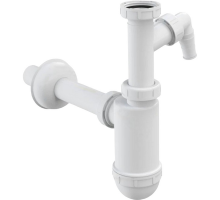 Сифон для умывальника Alca Plast A430P 1 1/4″x32 бутылочный, без выпуска, с прямой трубкой диаметром 32 мм, с отводом (штуцером)