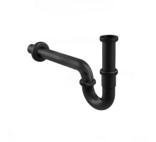 Сифон для умывальника Alca Plast A4320BLACK 1 1/4″x32 трубный, с прямой трубкой диаметром 32 мм, без выпуска, материал - латунь, цвет - черный