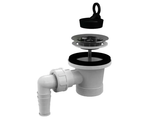 Выпуск для кухонной мойки Alca Plast 1 1/2″ с нержавеющей решеткой диаметром 70 мм, с пробкой, с отводом