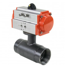 Кран шаровой ALSO КШ.М.Р.032.40-01 1 1/4″ ДУ-32 PN-40 стандартнопроходной, муфтовый, корпус - ст.20, уплотнение - PTFE, управление - пневмопривод PA-SA-083