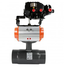 Кран шаровой ALSO КШ.М.Р.025.40-01 1″ ДУ-25 PN-40 стандартнопроходной, муфтовый, корпус - ст.20, уплотнение - PTFE, управление - пневмопривод SA-065 с электропневматическим поворотным позиционером YT-1000RSI, с обратной связью