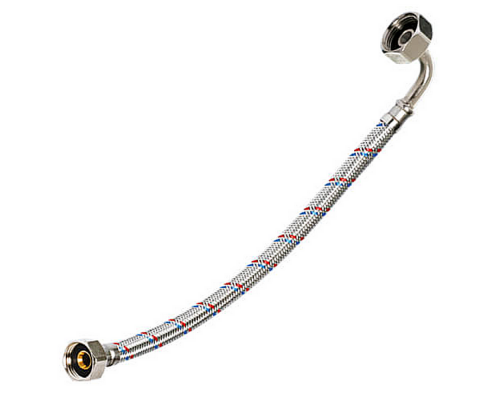 Шланг заливной ALTSTREAM Base 3/4″ Ру-20, длина - 3.5 м, материал - нержавеющая сталь, присоединение - гайка / гайка, для стиральной машины