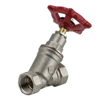 Клапан запорный Altstream 1" Dn-25 PN-40 внутренняя резьба, с наклонным штоком, корпус - никелированная латунь