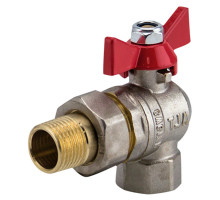 Кран шаровой Altstream ALT-Z 75 3/4″ ДУ-20 PN-40 полнопроходной муфтовый, угловой, латунный никелированный, внутренняя/наружная резьба с накидной гайкой, управление ручка-бабочка