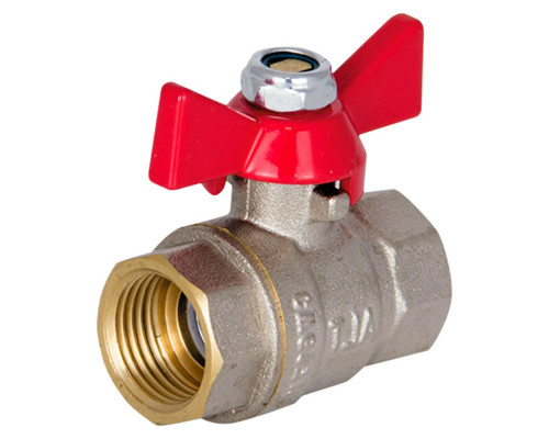 Кран шаровой Altstream ALT-Z 20 3/4″ ДУ-20 PN-40 полнопроходной муфтовый, латунный никелированный, внутренняя/внутренняя резьба, управление ручка-бабочка