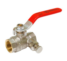 Кран шаровой Altstream ALT-Z 1/2″ ДУ-15 PN-40 полнопроходной муфтовый, латунный никелированный, внутренняя/внутренняя резьба с дренажом и воздухоотводчиком, управление ручка-рычаг