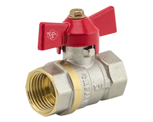 Кран шаровой Altstream ALT-Z 25 3/4″ ДУ-20 PN-25 стандартнопроходной муфтовый, латунный никелированный, внутренняя/внутренняя резьба, управление ручка-бабочка