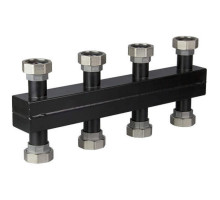 Коллектор ALTSTREAM 1 1/2″ ДУ-40 Py6 ВР распределительный на 5 контуров с кронштейнами, корпус - углеродистая сталь