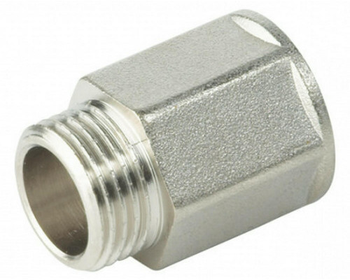 Удлинитель ALTSTREAM 1/2″ Ду-15 Ру-40 L=30 мм, корпус - никелированная латунь, присоединение - внутренняя-НР