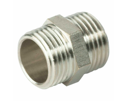 Ниппель ALTSTREAM 3/8″ Ду-10 Ру-40, корпус – никелированная латунь, НР