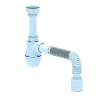 Сифон для кухонной мойки бутылочный АНИ Пласт Варяг C5010 1 1/4″x40 с гофрой 40х50, с пластиковой решеткой