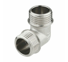 Уголок латунный AQUALINK Dn15 1/2″x1/2″ Ру-35 никелированный, НР-НР