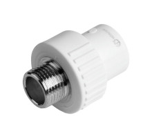 Муфта PP-R комбинированная AQUALINK Dn25x3/4″ Ру-25 белая НР