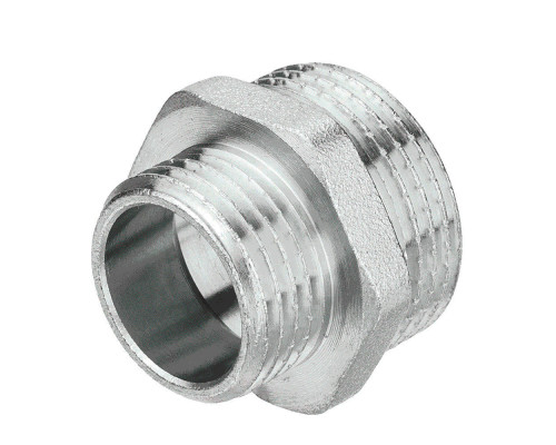 Ниппель переходной AQUALINK 1/2″x3/4″ Ду-15х20 Ру-35 НР никелированный, латунный