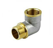 Угольник латунный Aquasfera 9006 ДУ-32 (1 1/4″) Ру-40 ВР/НР реборда никель ГОСТ 32585-2013
